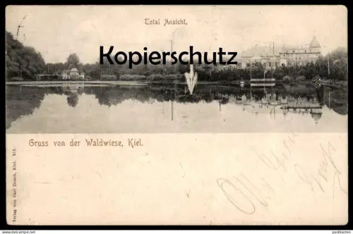 ALTE POSTKARTE GRUSS VON DER WALDWIESE KIEL TOTAL ANSICHT TOTALANSICHT Ansichtskarte AK cpa postcard