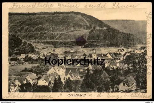 ALTE POSTKARTE CALMBACH IM SCHWARZWALD PANORAMA beschrieben im Hotel Sonne Bad Wildbad Ansichtskarte cpa postcard AK