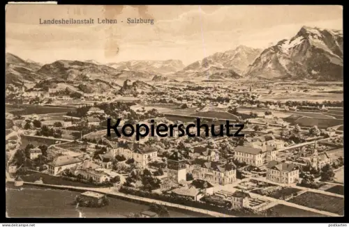 ALTE POSTKARTE LANDESHEILANSTALT LEHEN SALZBURG FREIMARKE STEMPEL KAUFET WOHLTÄTIGKEITS POSTMARKEN cpa AK Ansichtskarte