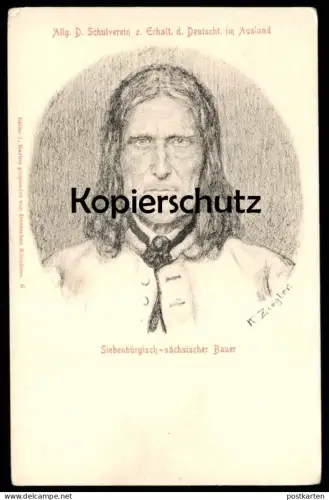 ALTE POSTKARTE SIEBENBÜRGISCH-SÄCHSISCHER BAUER SIEBENBÜRGEN K. ZIEGLER VEREIN ZUM ERHALT DEUTSCHTUM IM AUSLAND TRACHT