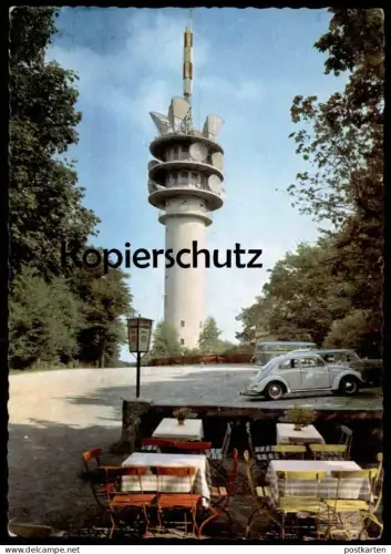 ÄLTERE POSTKARTE HOTEL RESTAURANT BISMARCKBURG AM FERNSEHTURM INHABER PAUL GRENZ VW KÄFER PORTA WESTFALICA BEI MINDEN