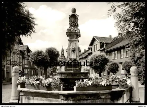 ÄLTERE POSTKARTE RÖMHILD KARL-MARX-PLATZ BRUNNEN FACHWERK Thüringen AK Ansichtskarte cpa postcard