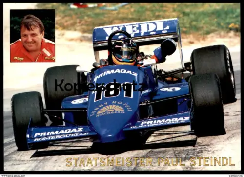 ÄLTERE POSTKARTE STAATSMEISTER PAUL STEINDL SUNNY HOTELS KIRCHBERG FORMEL 2 WEDL KAFFEE PRIMAGAZ Rennen Race postcard
