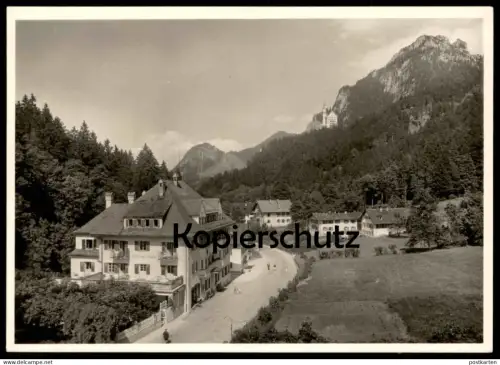 ALTE POSTKARTE SCHWANGAU HOTEL MÜLLER MIT SCHLOSS NEUSCHWANSTEIN HOHENSCHWANGAU chateau castle Ansichtskarte AK postcard