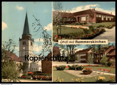 ÄLTERE POSTKARTE GRUSS AUS ROMMERSKIRCHEN KIRCHE Ansichtskarte postcard cpa AK