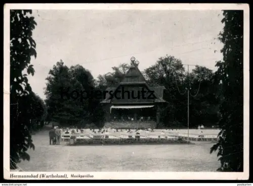 ALTE POSTKARTE HERMANNSBAD WARTHELAND MUSIKPAVILLON CIECHOCINEK POLSKA Polen Poland postcard Ansichtskarte AK cpa