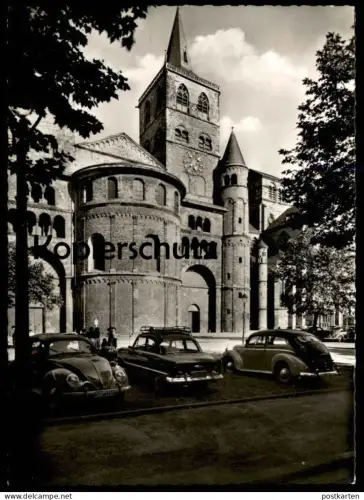 ÄLTERE POSTKARTE TRIER AN DER MOSEL DOM VW KÄFER VOLKSWAGEN SONDERSTEMPEL HEILIGER ROCK WALLFAHRT cpa postcard AK
