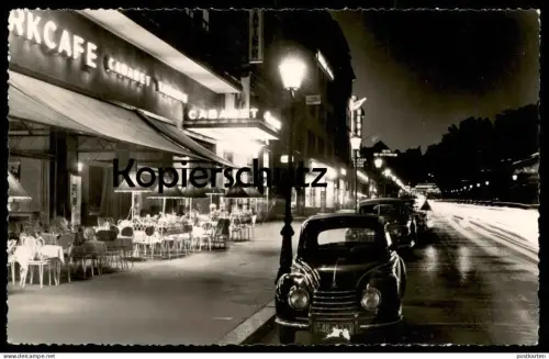 ÄLTERE POSTKARTE WIESBADEN BEI NACHT WILHELMSTRASSE CABARET KINO cinema at night nuit Ansichtskarte AK cpa postcard