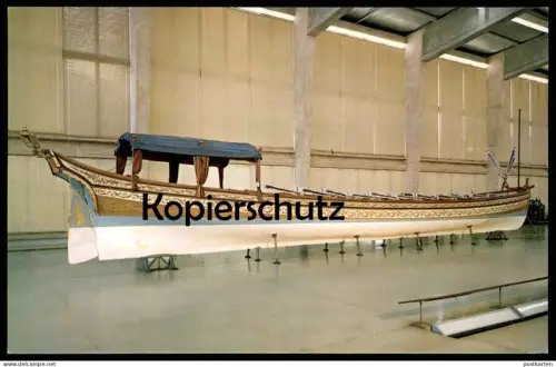 ÄLTERE POSTKARTE LISBOA MUSEO DE MARINHA GALEOTA PEQUENA SECULO XVIII Galeere galley Lissabon Lisbonne Lisbon Portugal