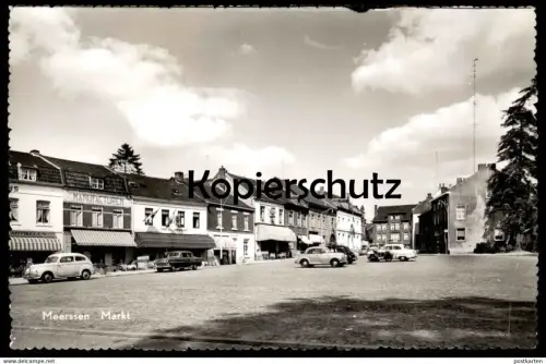 ALTE POSTKARTE MEERSSEN MARKT MANUFACTUREN HOTEL MODERN DE LEEL BIEREN OPEL Niederlande Limburg Nederland postcard