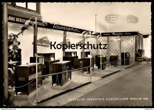 ÄLTERE POSTKARTE BERLIN DEUTSCHE INDUSTRIEAUSSTELLUNG 1954 3 KLANG TRAUMTON PAWERPHON LAUTSPRECHER RADIO cpa postcard AK