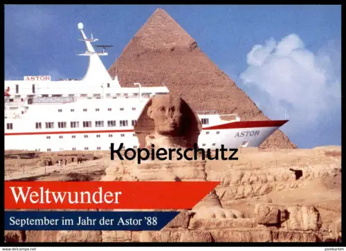 ÄLTERE POSTKARTE MS ASTOR 88 SPHINX CHEOPS-PYRAMIDE KREUZFAHRTSCHIFF HADAG CRUISE LINE Schiff Motorschiff ship cpa