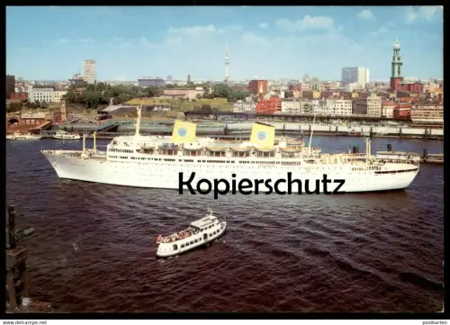 ÄLTERE POSTKARTE HAMBURG SCHIFF MS GRIPSHOLM IM HAMBURGER HAFEN harbour port Fähre Dampfer ship postcard cpa AK