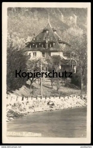 ALTE POSTKARTE SCHLOSS RALLIGEN GUT THUNERSEE STEMPEL MERLIGEN Schweiz Suisse Helvetia chateau castle cpa postcard AK