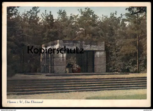 ALTE POSTKARTE HAMM IN WESTFALEN DAS EHRENMAL GEDENKSTÄTTE DENKMAL Ansichtskarte postcard cpa AK