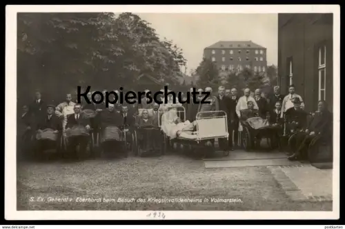 ALTE POSTKARTE VOLMARSTEIN KRIEGSINVALIDENHEIM GENERAL EBERHARDT BEIM BESUCH WETTER Ansichtskarte AK postcard cpa