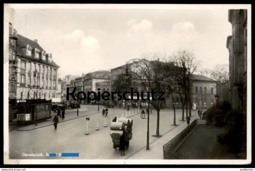 ALTE POSTKARTE OSNABRÜCK AxxLF HxxxER-PLATZ Osnabrücker Zeitung Strassenbahn tram tramway postcard AK Ansichtskarte
