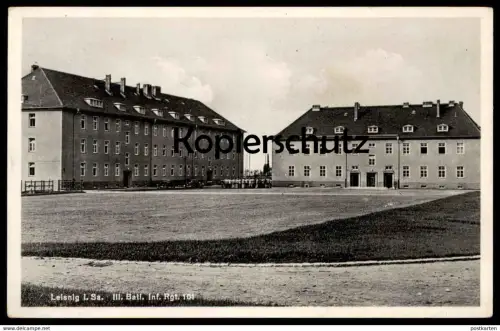 ALTE POSTKARTE LEISNIG IN SACHSEN 1939 III. BATAILLON INFANTERIE REGIMENT 101 KASERNE Ansichtskarte AK cpa postcard
