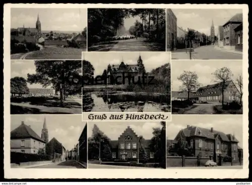 ALTE POSTKARTE GRUSS AUS HINSBECK NETTETAL SCHAFHERDE SCHAFE SCHLOSS KRICKENBECK VW Ansichtskarte AK postcard cpa