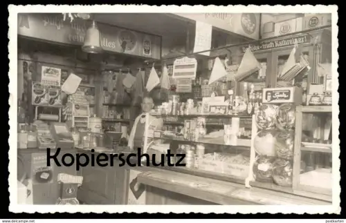 ALTE FOTO POSTKARTE KOLONIALWARENLADEN STEMPEL STEINBACH HALLENBERG MAGGI ECKSTEIN ATA XOX MIDAL KNORR GESCHÄFT AK photo