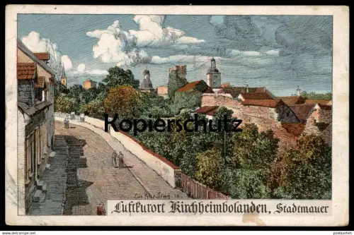 ALTE KÜNSTLER POSTKARTE KIRCHHEIMBOLANDEN STADTMAUER EUGEN FELLE ISNY 1914 MAUER Ansichtskarte AK postcard cpa