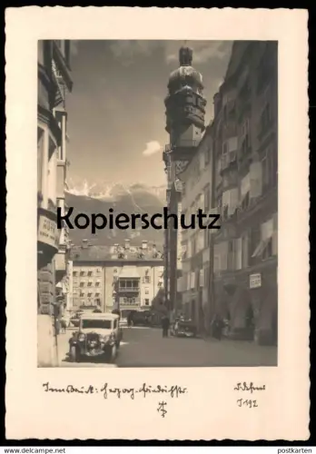 ALTE POSTKARTE INNSBRUCK HERZOG FRIEDRICHSTRASSE HERREN HÜTE CIGARREN TIROL DEFNER AUTO car Ansichtskarte postcard cpa