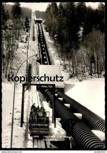 ÄLTERE POSTKARTE PARTENEN GASCHURN SCHRÄGAUFZUG SCHNEE WINTER AUFZUG SEILBAHN BAHN VORARLBERG Ansichtskarte cpa postcard