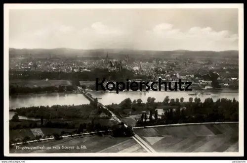ALTE POSTKARTE SPEYER AM RHEIN FLUGZEUGAUFNAHME 1933 FLIEGERAUFNAHME LUFTBILD PANORAMA Ansichtskarte AK postcard cpa