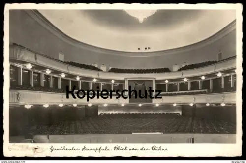ALTE POSTKARTE SAARBRÜCKEN GAUTHEATER SAARPFALZ BLICK VON DER BÜHNE A. H. UNKENNTLICH GEMACHT Ansichtskarte AK postcard