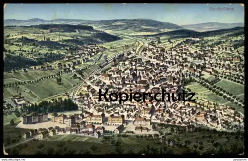 ALTE POSTKARTE ZWEIBRÜCKEN PANORAMA EUGEN FELLE ISNY DEUX-PONTS Totalansicht Gesamtansicht Ansichtskarte cpa AK postcard