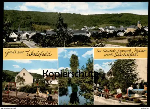 ÄLTERE POSTKARTE GRUSS AUS WOLFSFELD EIFEL DEUTSCH-LUXEMBURGISCHER NATURPARK SÜDEIFEL Ansichtskarte AK postcard cpa