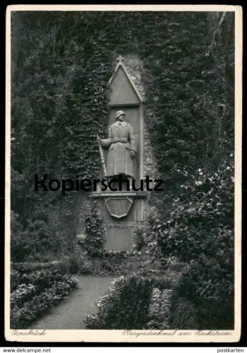 ALTE POSTKARTE OSNABRÜCK KRIEGERDENKMAL AM BOCKSTURM DENKMAL SOLDAT Ansichtskarte AK cpa postcard