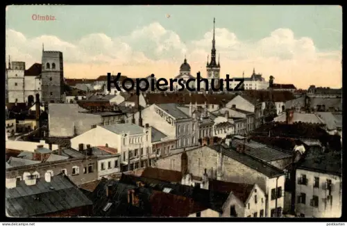 ALTE POSTKARTE OLMÜTZ PANORAMA REKLAME HOTEL POST OLOMOUC Tschechische Republik Ceska Cesko postcard cpa Ansichtskarte