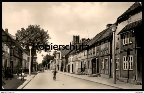 ÄLTERE POSTKARTE NEUBRANDENBURG PFAFFENSTRASSE RADFAHRER KINDER Ansichtskarte AK cpa postcard