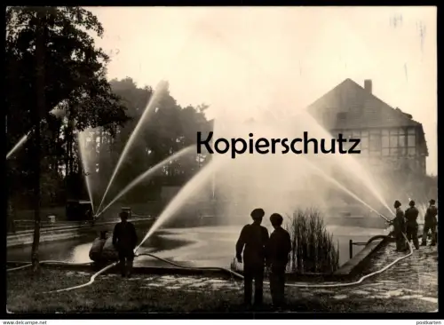 ALTE POSTKARTE LANDESFEUERWEHRSCHULE WARENDORF FEUERWEHRSCHULE pompiers fire brigade Feuerwehr postcard cpa AK