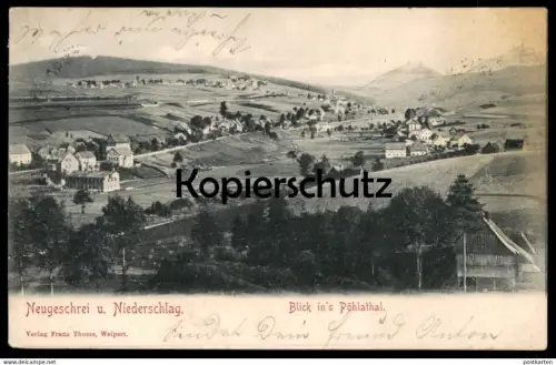 ALTE POSTKARTE NEUGESCHREI UND NIEDERSCHLAG BLICK IN'S PÖHLATHAL PANORAMA NOVE ZVOLANI Pöhlatal Weipert AK cpa postcard
