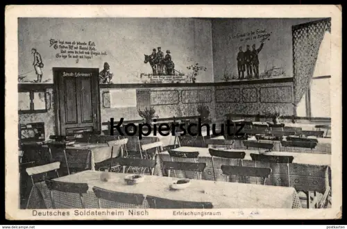 ALTE POSTKARTE NISCH DEUTSCHES SOLDATENHEIM ERFRISCHUNGSRAUM NIS SERBIEN SERBIA Srbija Jugoslawien postcard cpa AK