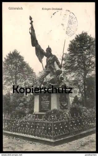ALTE POSTKARTE GÜTERSLOH KRIEGER-DENKMAL KRIEGERDENKMAL IN DANKBARER ERINNERUNG DEN SOLDATEN Ansichtskarte postcard cpa
