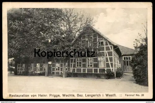 ALTE POSTKARTE WECHTE BEZIRK LENGERICH IN WESTFALEN RESTAURATION VON HEINRICH PRIGGE Ansichtskarte AK postcard cpa
