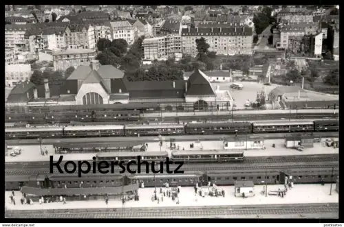 ALTE POSTKARTE KOBLENZ BAHNHOF LOKOMOTIVE WAGGONS LUFTBILD BELLINGRODT BAHN ZUG train locomotive station gare postcard