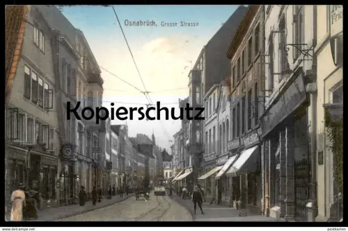 ALTE POSTKARTE OSNABRÜCK GROSSE STRASSE GESCHÄFT ADOLF HASSELBACH WILH. MÖLLMANN HEINR. LINTKER Ansichtskarte postcard