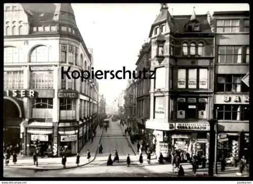 ÄLTERE POSTKARTE MAGDEBURG ECKE GROSSE MÜNZSTRASSE CONFECTIONEN SEIDENSTOFFE BAR GEBR. BARASCH Ansichtskarte postcard
