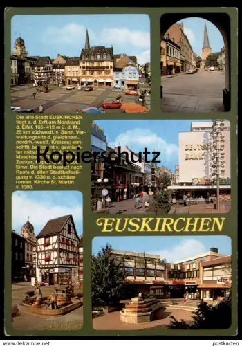 ÄLTERE POSTKARTE EUSKIRCHEN GESCHICHTE CHRONIK VW GOLF 1 & PORSCHE 911 DEUTSCHE BANK Chronikkarte storycard postcard cpa