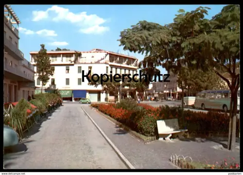 ÄLTERE POSTKARTE LIDO DE JESOLO PIAZZA MAZZINI HOTEL EDEN BUS AUTOBUS AK Ansichtsarte cpa postcard