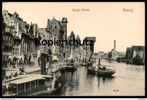 ALTE POSTKARTE DANZIG LANGE BRÜCKE SCHIFF Gdansk Polska Poland postcard Reinicke & Rubin Dresden Ansichtskarte cpa AK