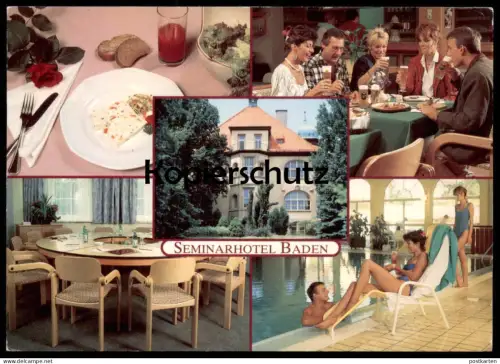 ÄLTERE POSTKARTE SEMINARHOTEL BADEN WIEN TROSTGASSE 23 Spa Swimming Pool Ansichtskarte AK postcard cpa