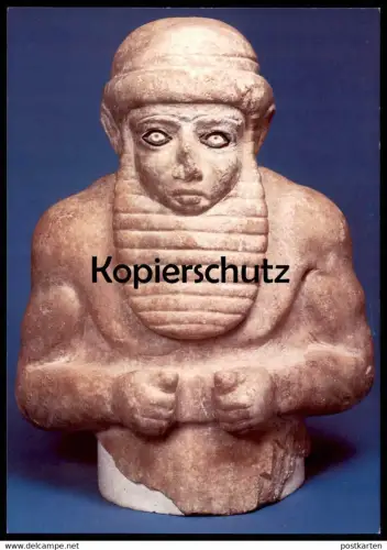 ÄLTERE POSTKARTE FRÜHSUMERISCHER FÜRST OBERTEIL VON DER STATUETTE SUMER ALABASTER AUS URUK AM EUPHRAT IRAK cpa postcard