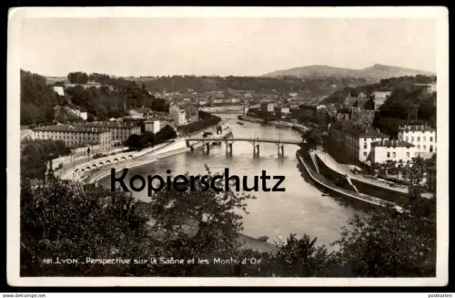 ALTE POSTKARTE LYON PERSPECTIVE SUR LA SAONE ET LES MONTS D'OR 1940 Panorama cpa postcard AK Ansichtskarte