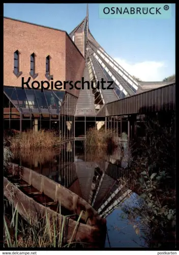 ÄLTERE POSTKARTE OSNABRÜCK MUSEUM AM SCHÖLERBERG PLANETARIUM TEICH BOOT Ansichtskarte cpa postcard
