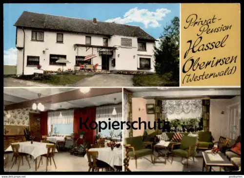ÄLTERE POSTKARTE OBERIRSEN WESTERWALD PRIVAT PENSION HASSEL ALTENKIRCHEN FLAMMERSFELD SOFA Ansichtskarte AK cpa postcard